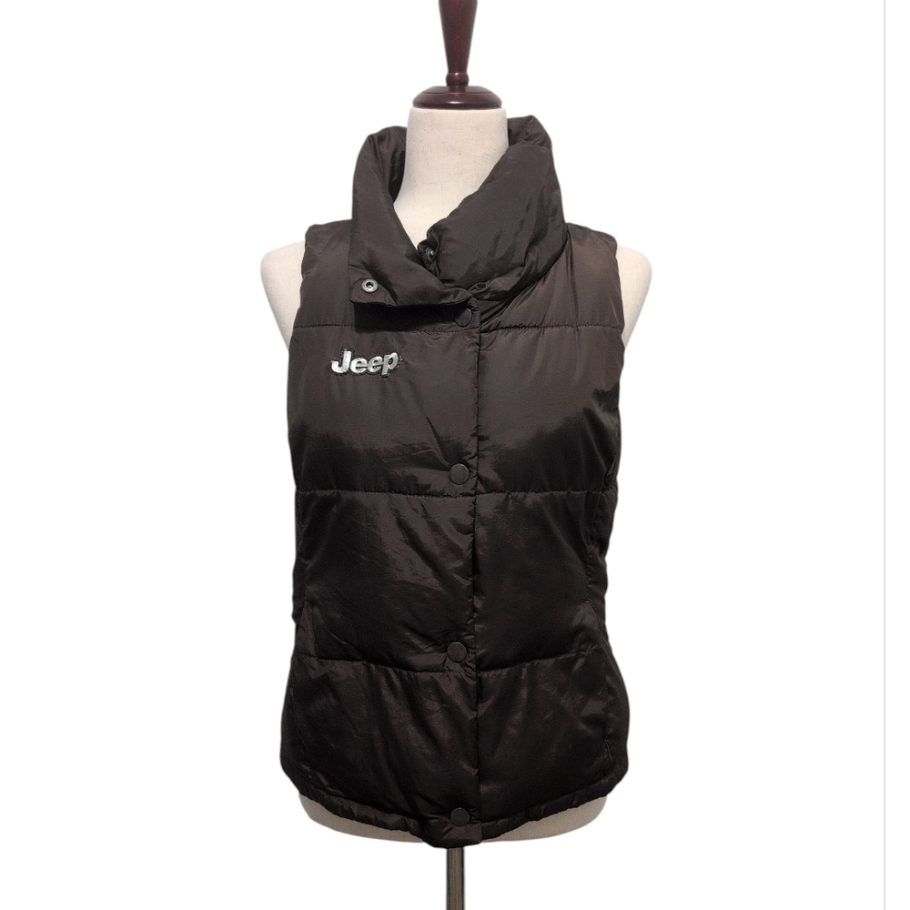 JEEP Puffer Vest Brown Old Navy‎ Upcycle Almost Vintage ;) Size Small